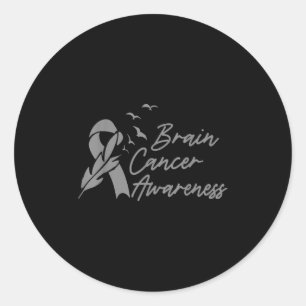 Schattigee Hersenkanker Bewustzijn Maand Grijze Ri Ronde Sticker
