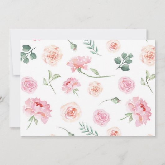 Schattigee Herten Bloemen Verjaardagsfoto Dank u k Bedankkaart (Achterkant)