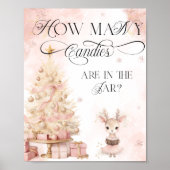 Schattigee herten Blush Pink Gold Winter Hoeveel S Poster (Voorkant)