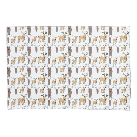 Schattigee herten Buck Bull Elk Hand getrokken Kin Kussensloop (Voorkant)