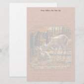 Schattigee herten Doe & Fawn Herfst Rood Briefpapier (Voorkant / Achterkant)