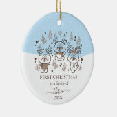 Schattigee herten eerste kerstfamilie van 3 keramisch ornament (Rechts)