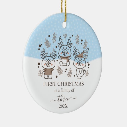 Schattigee herten eerste kerstfamilie van 3 keramisch ornament (Rechts)