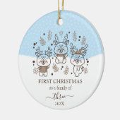 Schattigee herten eerste kerstfamilie van 3 keramisch ornament (Links)