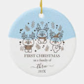 Schattigee herten eerste kerstfamilie van 3 keramisch ornament (Achterkant)