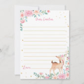 Schattigee herten Floral Time Capsule Note Bericht Bedankkaart (Voorkant)