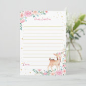 Schattigee herten Floral Time Capsule Note Bericht Bedankkaart (Staand voorkant)