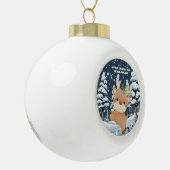 Schattigee herten gepersonaliseerde baby's eerste keramische bal ornament (Links)