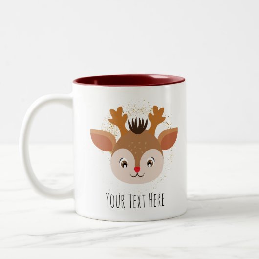 Schattigee herten gepersonaliseerde kerst Mok (Links)