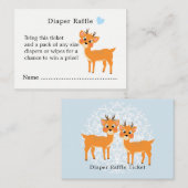 Schattigee herten harten winter Baby shower luier  Informatiekaartje (Voorkant / Achterkant)