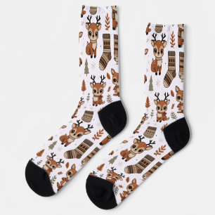 Schattigee herten Herfst Sokken – Gezellig bladpat