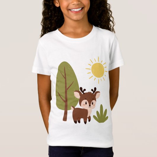 Schattigee herten in het bos t-shirt (Voorkant)