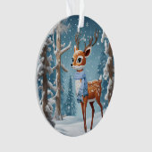 Schattigee herten in Winter Woodlands Christmas Ornament (voorkant)
