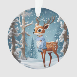 Schattigee herten in Winter Woodlands Christmas Ornament