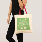 Schattigee herten Kerst Typografie Pun Canvas tas (Voorkant (product))
