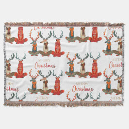 Schattigee herten. Kerstherten in sjaals. feestste Deken