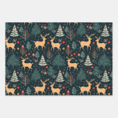 Schattigee herten kerstvakantie wintercoördinatie inpakpapier vel (Voorkant 3)