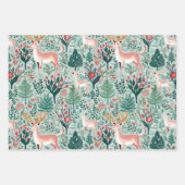 Schattigee herten kerstvakantie wintercoördinatie inpakpapier vel (Voorkant 2)