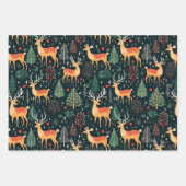 Schattigee herten kerstvakantie wintercoördinatie inpakpapier vel (Voorkant)