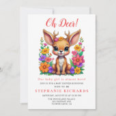 Schattigee herten kleurrijke bloem Baby shower Kaart (Voorkant)