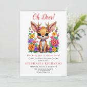 Schattigee herten kleurrijke bloem Baby shower Kaart (Staand voorkant)