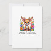 Schattigee herten kleurrijke bloem Baby shower Kaart (Achterkant)