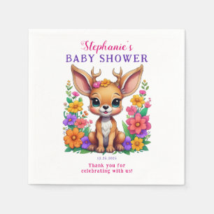 Schattigee herten kleurrijke bloem Baby shower Servet
