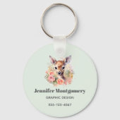 Schattigee herten omgeven door Rozen zaken Sleutelhanger (Achterkant)