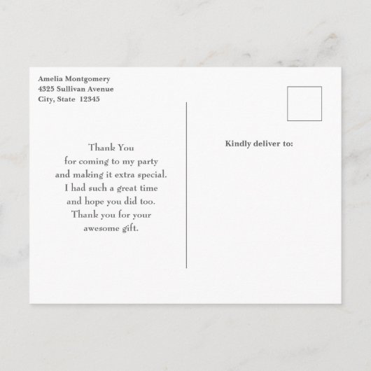 Schattigee herten omringd door Rozen Dank u Briefkaart (Achterkant)