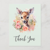 Schattigee herten omringd door Rozen Dank u Briefkaart (Voorkant)