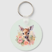 Schattigee herten omringd door Rozen evenement Dan Sleutelhanger (Achterkant)