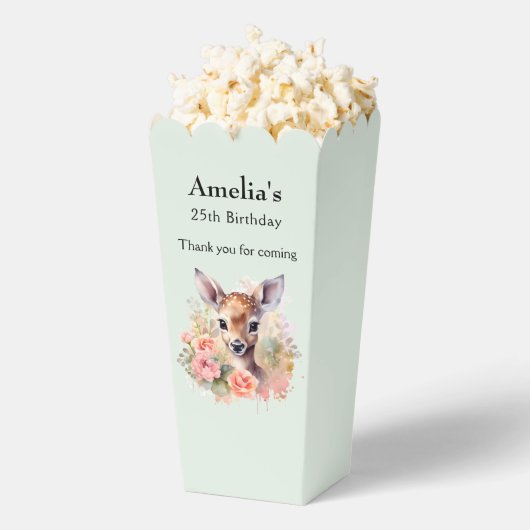 Schattigee herten omringd door Rozen Verjaardag Da Bedankdoosjes (Popped)
