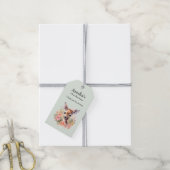 Schattigee herten omringd door Rozen Verjaardag Da Cadeaulabel (Met Touw)