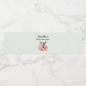 Schattigee herten omringd door Rozen verjaardagsev Waterfles Etiket (Enkel label)