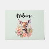 Schattigee herten omringd door Rozen welkom Deurmat (Voorkant)