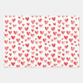 Schattigee herten rode harten kerst inpakpapier vel (Voorkant 2)