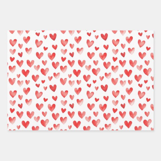 Schattigee herten rode harten kerst inpakpapier vel (Voorkant 2)