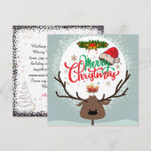 Schattigee herten vrolijk kerstwensen Kaart (Voorkant / Achterkant)
