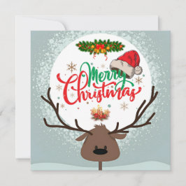 Schattigee herten vrolijk kerstwensen Kaart