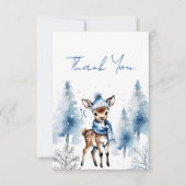Schattigee herten Winter jongens baby shower dank  Bedankkaart (Voorkant)