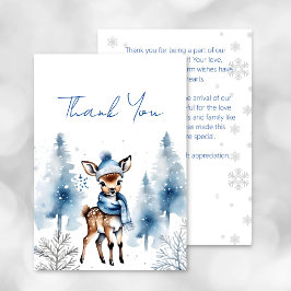 Schattigee herten Winter jongens baby shower dank Bedankkaart