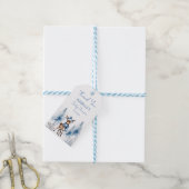 Schattigee herten Winter jongens baby shower dank Cadeaulabel (Met Touw)