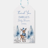 Schattigee herten Winter jongens baby shower dank Cadeaulabel (Voorkant)