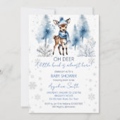 Schattigee herten Winter jongens baby shower sjabl Kaart (Voorkant)