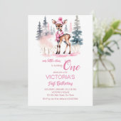 Schattigee herten Winter meisjes sjabloon Kaart (Staand voorkant)