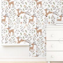 Schattigee herten Woodland Neutral Nursery Kinder 