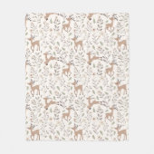 Schattigee Herten Woodland Neutral Nursery Kinder Fleece Deken (Voorkant)