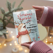 Schattigee herten zingen kerst karaoke party kaart