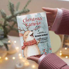 Schattigee herten zingen kerst karaoke party kaart