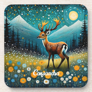 Schattigee hertenbloemen weide fantasie bier onderzetter